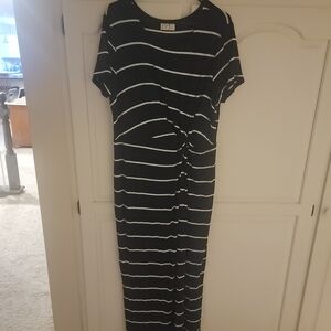 Maurices Black and White Striped Maxi Dress